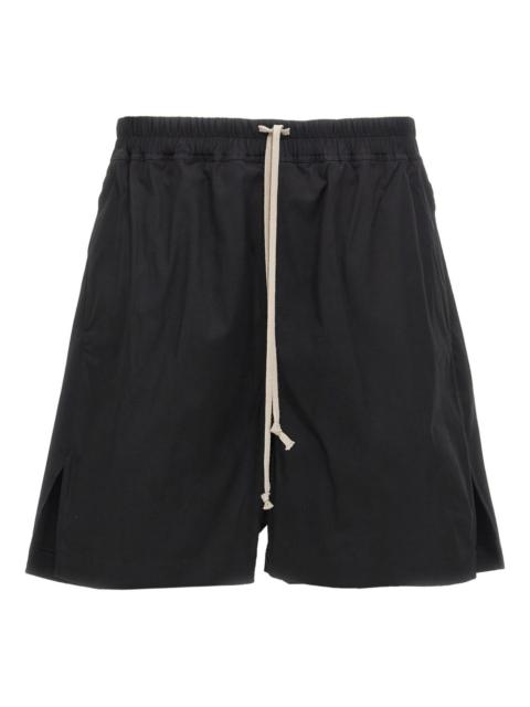 drawstring split cotton shorts