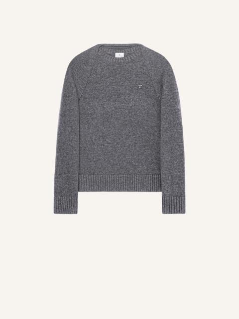 WOOL SWEATER WITH DRAP BEHIND THE BACK