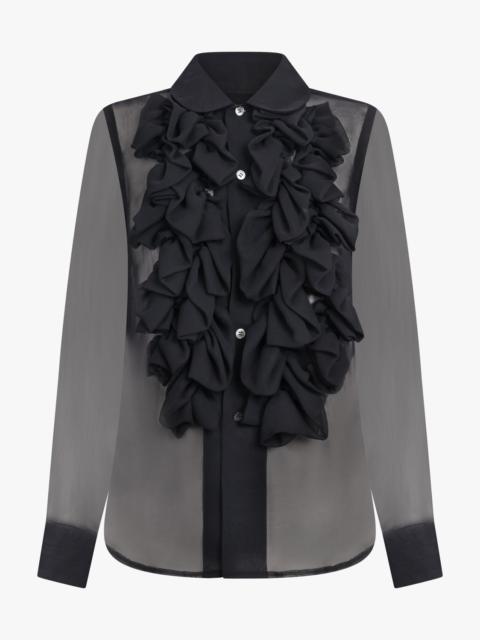 RUFFLE FRONT SHIRT | BLACK