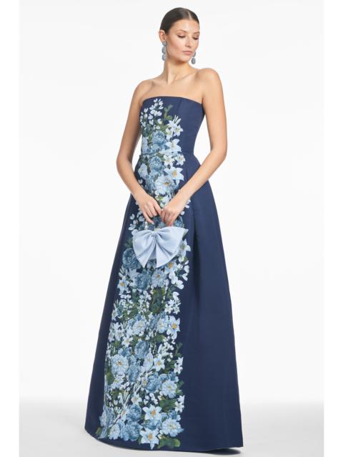 LARISA GOWN - NAVY CASCADE