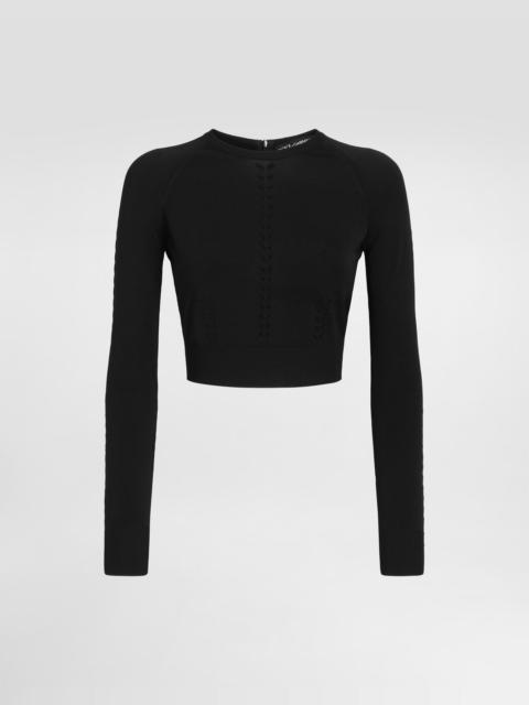 Cropped viscose sweater