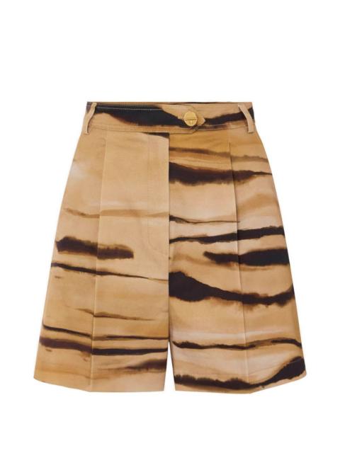 drill tiger print shorts