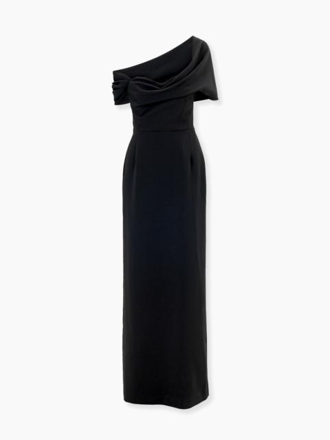 Draped Off-Shoulder Column Gown