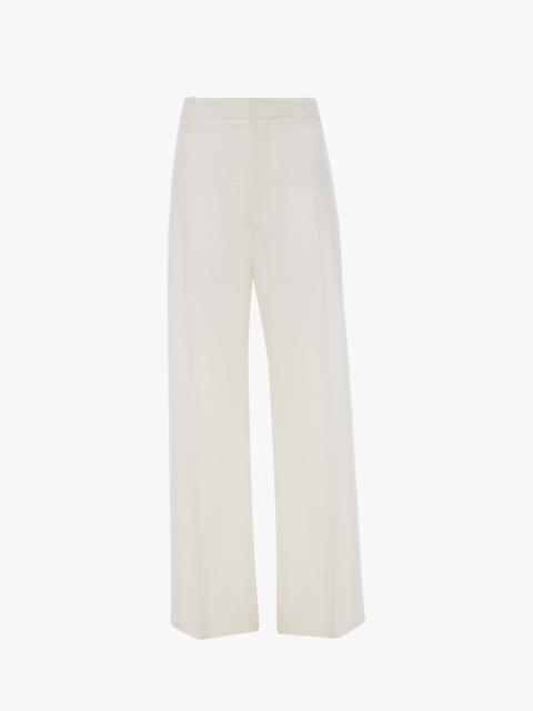 Straight Leg Folded Trouser In Off White