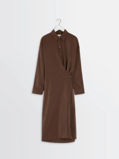 STRAIGHT COLLAR TWISTED DRESS