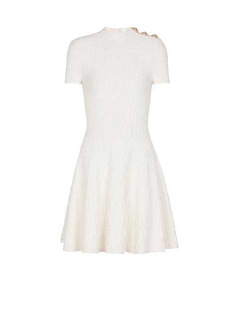 Flared crocodile-knit dress