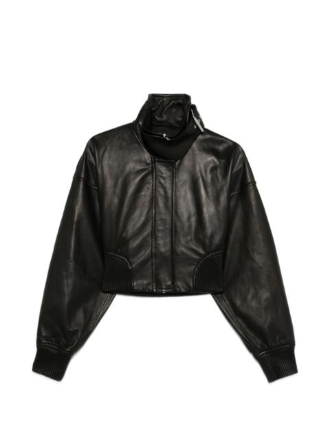 cropped leather jacket