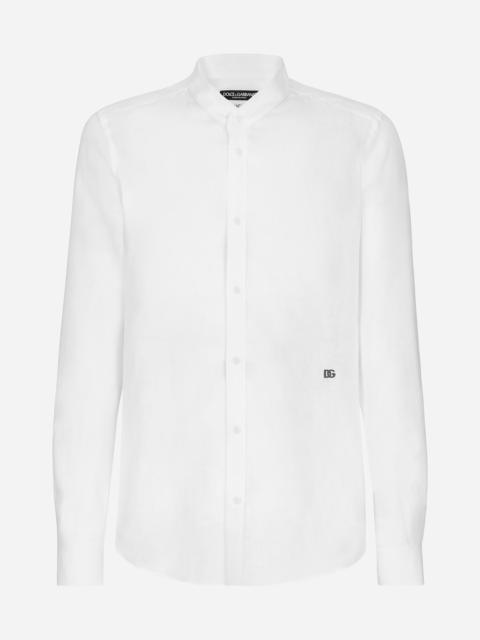 Linen Martini-fit shirt with DG hardware