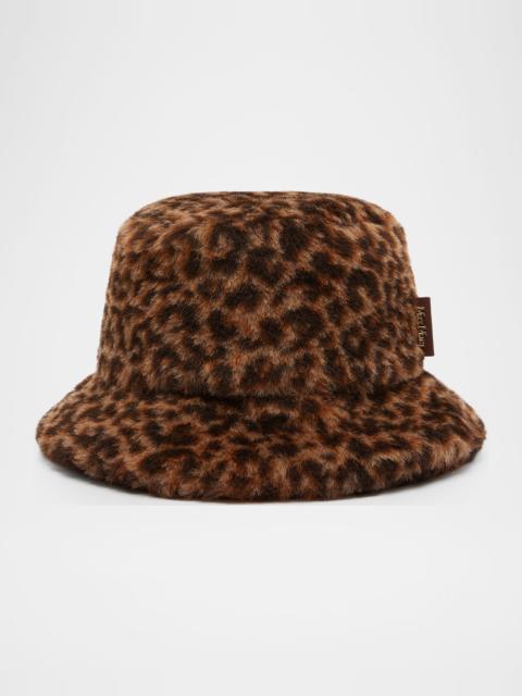 Alpaca and Wool Leopard Jacquard Bucket Hat