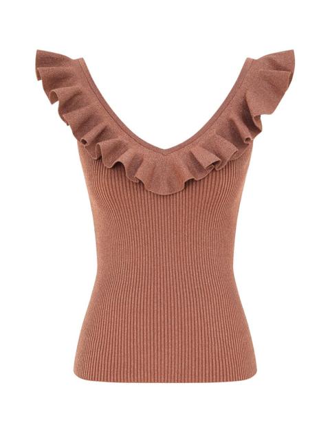 WANDERLUST METALLIC FRILL TOP