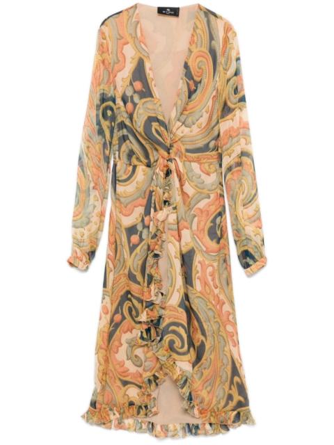 paisley-print midi dress
