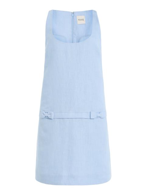 Harper Linen Mini Dress blue