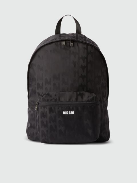 Fabric backpack with "White logo impact" in relief all-over