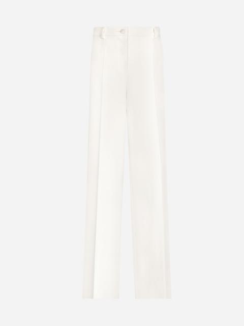 Flared double crepe pants