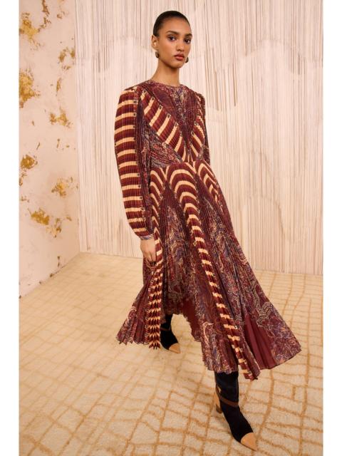 Sarai Pleated Long Sleeve Long Dress
