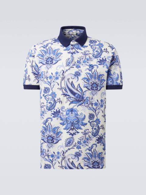 Printed cotton polo shirt