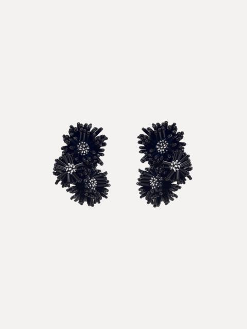 POMPOM FLOWER CLIP-ON EARRINGS