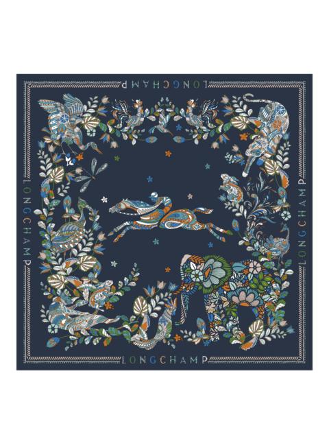 Forêt Longchamp Silk scarf 90 Navy - OTHER