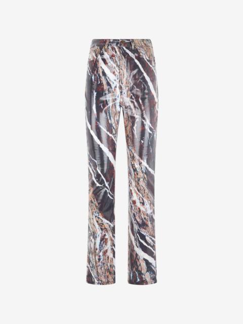 Skinny trousers with Marble print
