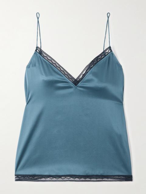 Instant Lace-trimmed Silk-satin Camisole