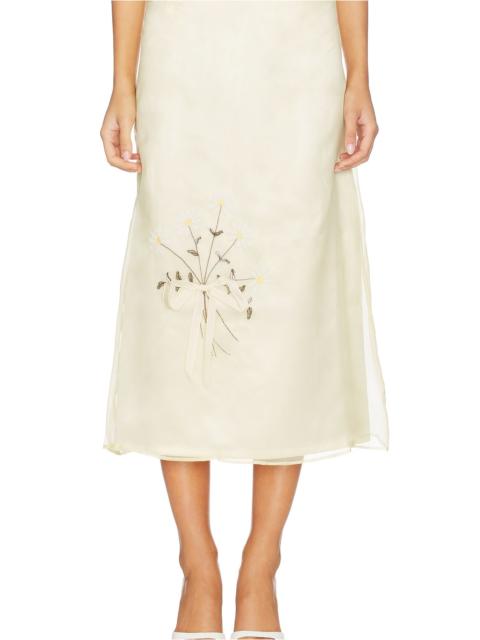 Lisel Embroidered Daisy Skirt