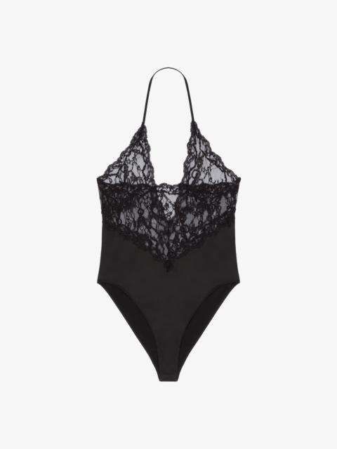 BODYSUIT IN CHANDELIER LACE AND JERSEY