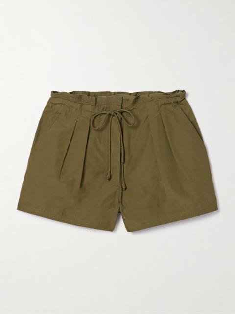 Camryn Pleated Cotton-poplin Shorts