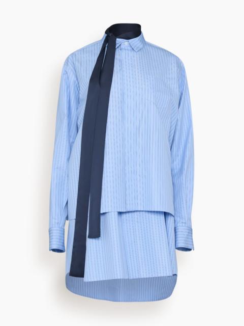 Poplin Dress in Light Blue Stripe
