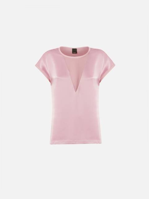 SATIN AND GEORGETTE T-SHIRT BLOUSE