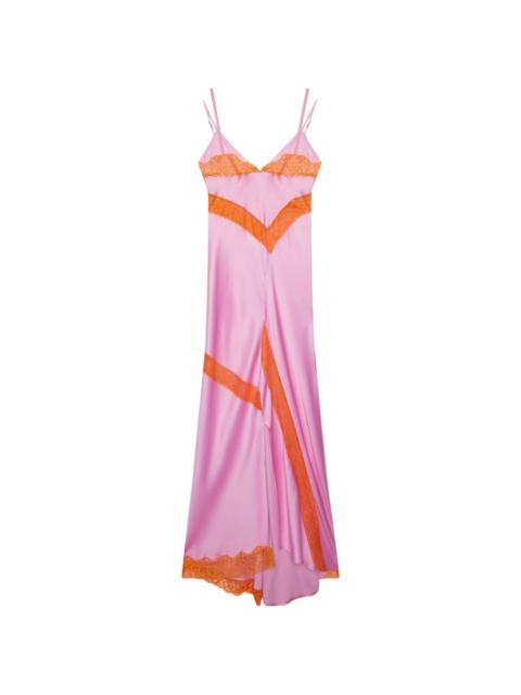 lace-details panelled maxi dress