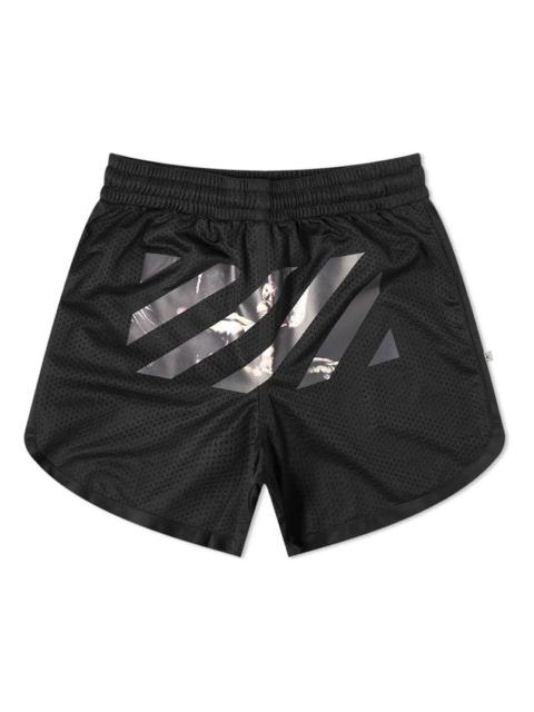 Off-White Caravaggio Arrow Mesh Track Shorts Black OMCI005S201010041088