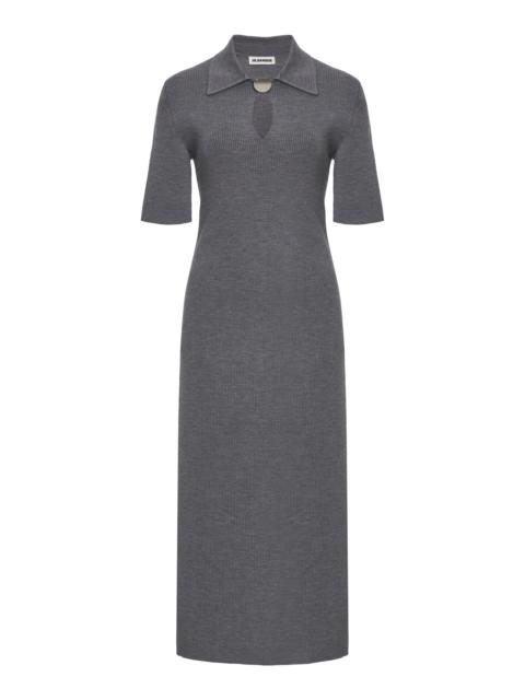 Virgin Wool Polo Dress grey
