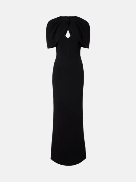 Cameron caped crêpe gown