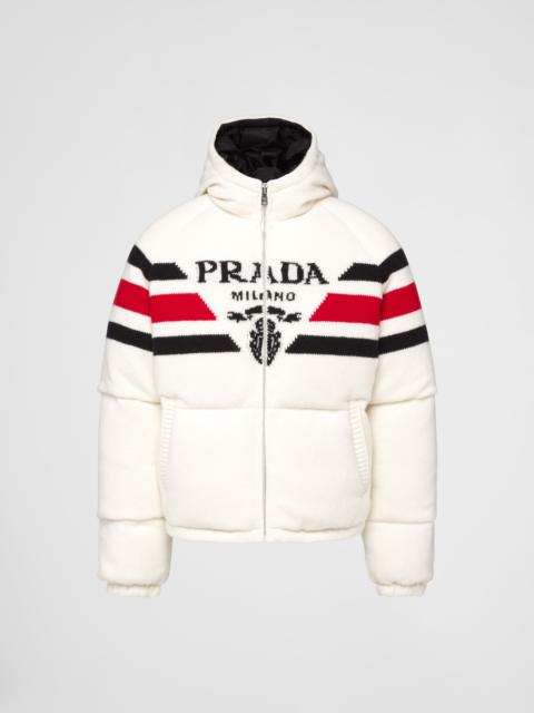 Cropped cashmere down jacket