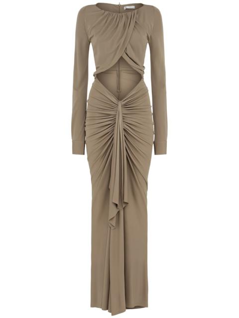 Bateau draped dry jersey dress