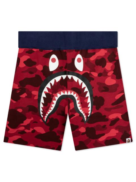 CRAZY CAMO SHARK SWEAT SHORTS - RED