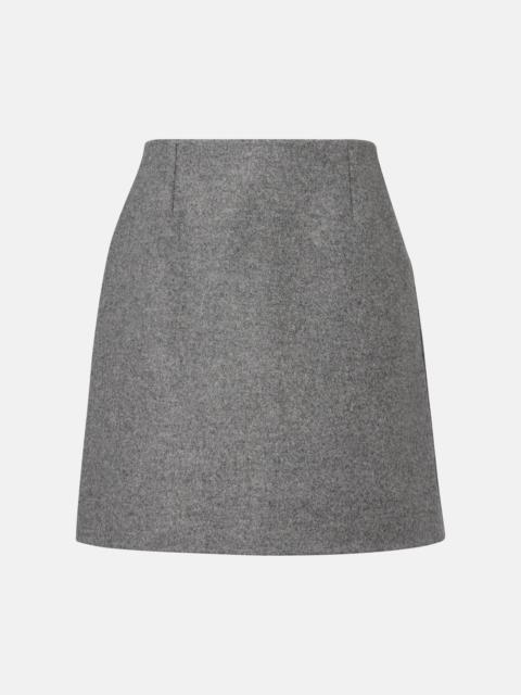 Mélange virgin wool miniskirt
