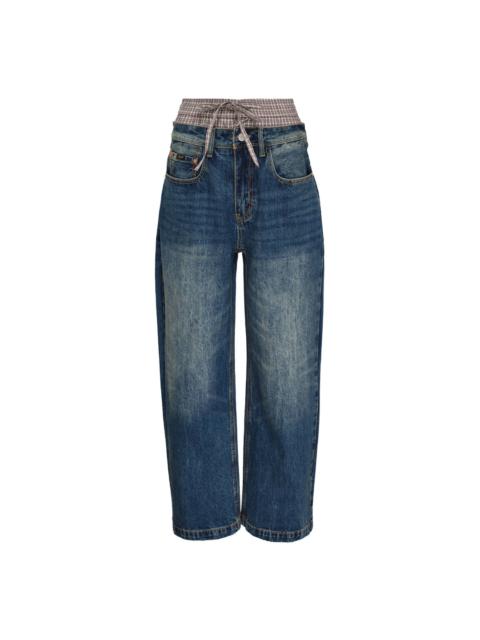 Unisex Trunk Layered Wide-Leg Jeans