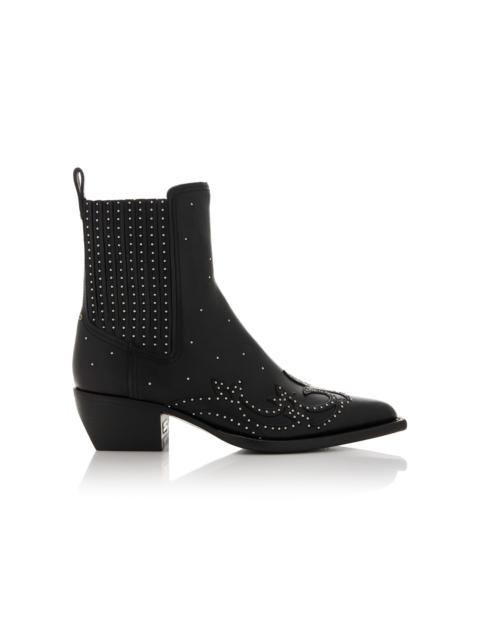 Debbie Beatles Studded Leather Boots black