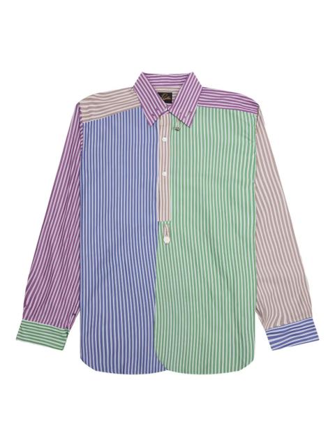 striped panelled shirt