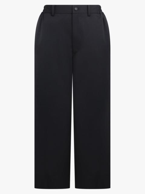 ELASTIC WAIST STRAIGHT LEG CROP PANT | BLACK