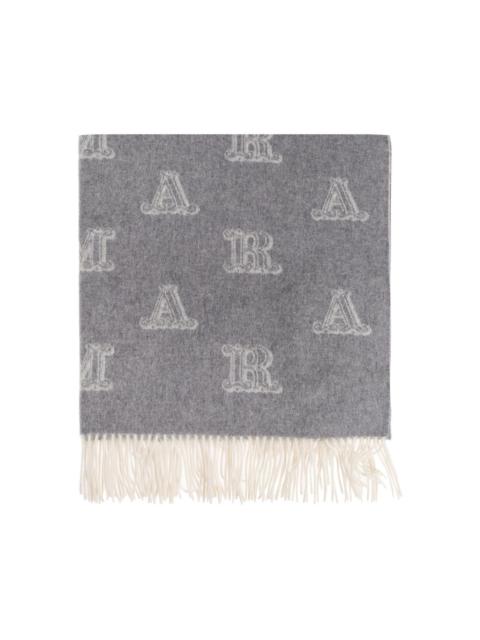monogram logo-pattern scarf