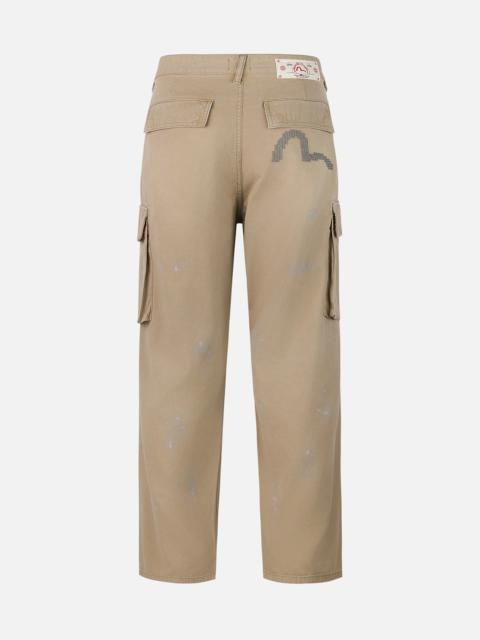 Totem Seagull Embroidery Straight Fit Cargo Pants