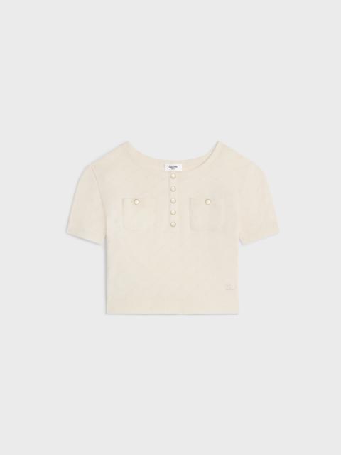 ◆CELINE◆ TRIOMPHE CROP TOP IN JERSEY POINTELLE ◆CELINE◆ TOP TRIOMPHE CROP POINTELLE IN JERSEY