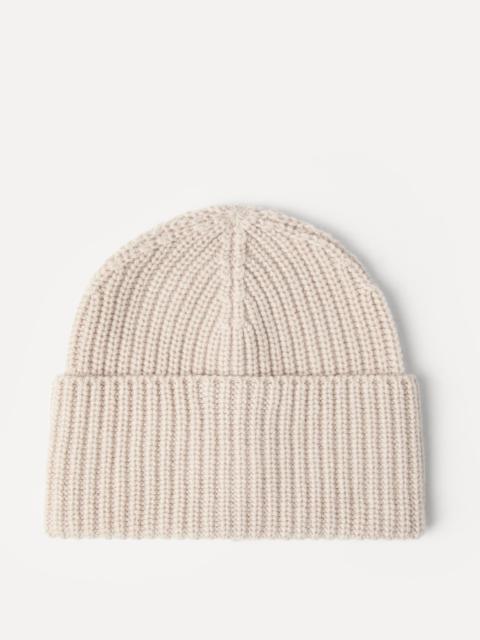 Cashmere English rib knit beanie