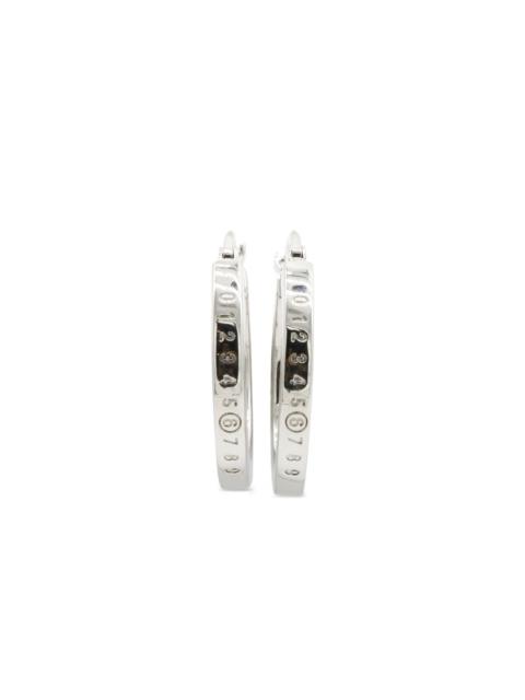 Numeric-logo hoop earrings