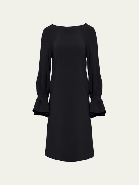 Ruffle-Cuff Shift Dress