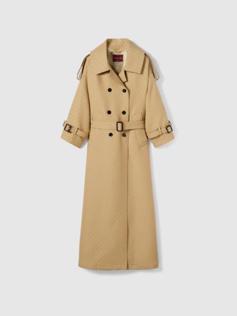 GG crêpe silk wool double-breasted coat