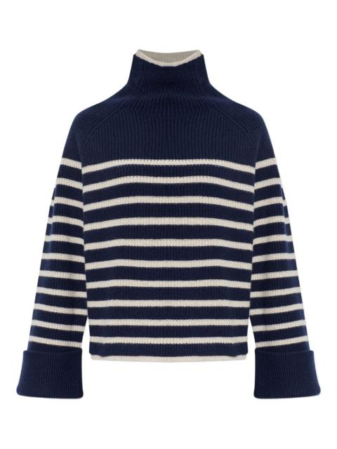 striped roll-neck sweater