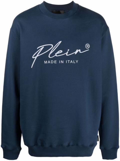embroidered-logo sweatshirt
